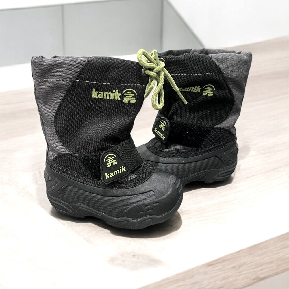 NEW KAMIK Toddler Reindeer Winter Boots Waterproof Removable Liner Velcro - 5